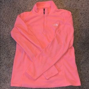 North face half zip coral jacket size large
